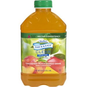 Thickened Beverage Thick & Easy Clear 46 oz. Bottle Peach Mango Flavor Liquid IDDSI Level 2 Mildly Thick