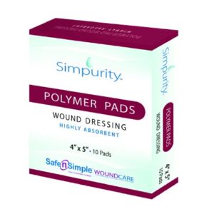 Super Absorbent Dressing Simpurity Nonadhesive 4 X 5 Inch Rectangle