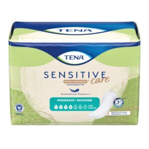 Bladder Control Pad TENA Sensitive Care Extra Coverage Long 12 Inch Length Moderate Absorbency Dry-Fast Core One Size Fits Most