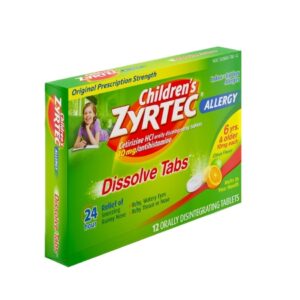 Children’s Allergy Relief Zyrtec 10 mg Strength Tablet 12 per Box