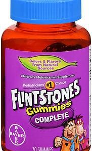 Children’s Multivitamin Supplement Flintstones with Iron Vitamin A / Ascorbic Acid / Vitamin D / Vitamin E / Vitamin B6 / Vitamin B12 Folic Acid 4,000 IU – 75 mg – 400 IU – 30 IU – 5 mg – 400 mcg Strength Gummy 70 per Bottle Assorted Fruit Flavor