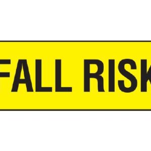 Pre-Printed Label Shamrock Auxiliary Label Yellow Vac FALL RISK Black Alert Label 5/16 X 13/16 Inch