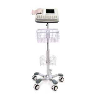 Rolling Stand With Basket and Locking Casters, 28 lbs. Weight For use with Edan ECG series