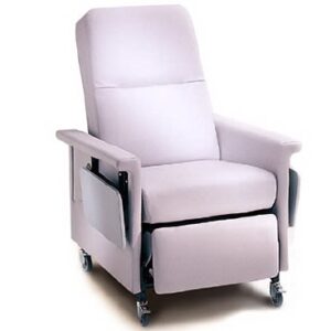 Manual Relax Recliner 59 Series Colonial Blue Vinyl 3 Inch Casters