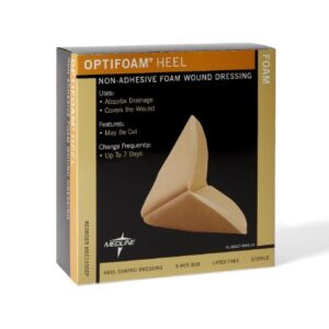 Foam Dressing Optifoam Heel 4 X 5 Inch Without Border Waterproof Backing Nonadhesive Heel Sterile