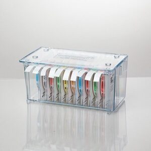 Label Dispenser Peel N Go 4-1/8 X 5-3/10 X 9-3/16 Inch Desktop Manual Pull Clear Plastic 10 Roll Dispenser For use with Medication Labels