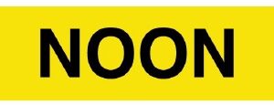 Pre-Printed Label UAL Auxiliary Label Yellow Paper NOON Black Medication Instruction 3/8 X 1-5/8 Inch