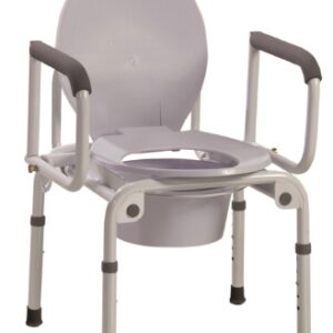 Commode Chair Fabrication Enterprises Drop Arms Steel Frame Back Bar 35 Inch Seat Width 300 lbs. Weight Capacity