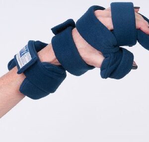 Resting Hand Splint with Five Straps ComfySplints Progressive Broadcloth / Foam / Steel Left Hand Navy Blue Small
