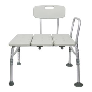 McKesson Knocked Down Bath Transfer Bench Removable Arm Rail 17-1/2 to 22-1/2 Inch Seat Height 400 lbs. Weight Capacity