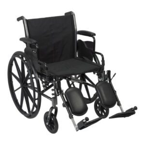 Lightweight Wheelchair McKesson Dual Axle Desk Length Arm Swing-Away Elevating Legrest Black Upholstery 20 Inch Seat Width Adult 300 lbs. Weight Capacity