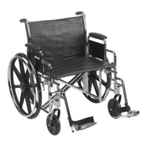 Bariatric Wheelchair McKesson Dual Axle Desk Length Arm Swing-Away Footrest Black Upholstery 24 Inch Seat Width Adult 450 lbs. Weight Capacity