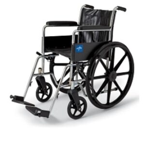 Wheelchair Excel 2000 Dual Axle Full Length Arm Footrest / Fixed Height Black Upholstery 18 Inch Seat Width Adult 300 lbs. Weight Capacity