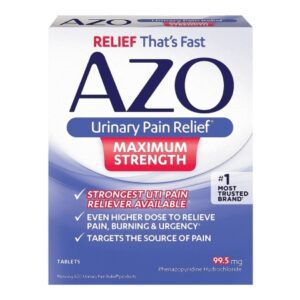 Urinary Pain Relief AZO Maximum Strength 99.5 mg Strength Phenazopyridine HCL Tablet 12 per Box