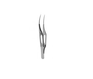 Corneal Forceps V. Mueller Harms-Colibri 4-1/4 Inch Length OR / Surgical Grade German Stainless Steel NonSterile NonLocking Thumb Handle Angled 45 degree Micro, 1 X 2 Teeth