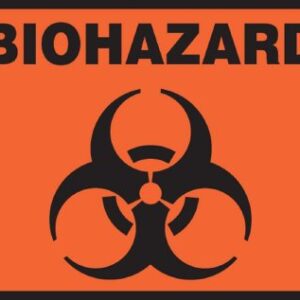 Pre-Printed Label Accuform Signs Caution Label Black / Orange Vinyl Biohazard w/Sign Black Biohazard 3-1/2 X 5 Inch