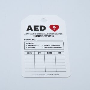 Equipment Tag Accuform AED Inspection Status White 3-1/4 X 5-3/4 Inch Card Stock 5 per Pack