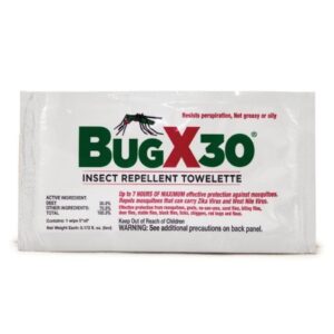 Insect Repellent DEET BugX 30 Towelette Individual Packet
