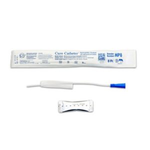 Urethral Catheter Hydrophilic Cure Catheter Straight Tip Hydrophilic Coated Plastic 8 Fr. 10 Inch