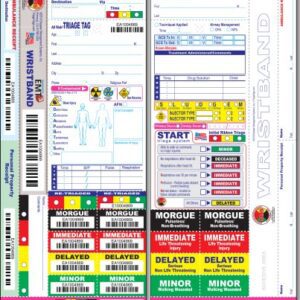 Triage Tag For Emergency Sites Multicolored Synthetic Paper 50 per Pack