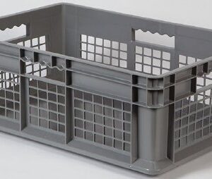 Storage Crate Gray Polyethylene 8-1/4 X 15-3/4 X 23-3/4 Inch