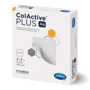 Silver Collagen Dressing ColActive Plus Ag 2 X 2 Inch Square Sterile