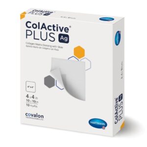 Silver Collagen Dressing ColActive Plus Ag 4 X 4 Inch Square Sterile
