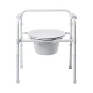 3-in-1 Commode Chair McKesson Fixed Arms Steel Frame Back Bar 13-1/4 Inch Seat Width 350 lbs. Weight Capacity