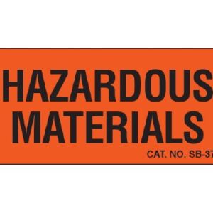 Pre-Printed Label Shamrock Caution Label Fluorescent Red Hazardous Materials Black Biohazard 1 X 2-1/4 Inch