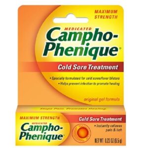 Cold Sore Pain Relief Campho-Phenique 10.8% – 4.7% Strength Camphor / Phenol Topical Gel 0.23 oz.