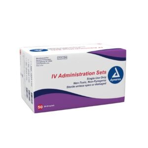 Primary IV Administration Set Dynarex Gravity 1 Port 20 Drops / mL Drip Rate 0.2 Micron Filter 92 Inch Tubing Solution Flow Regulator