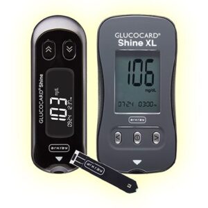 Blood Glucose Meter Glucocard Shine 5 Second Results Stores up to 500 Results No Coding Required