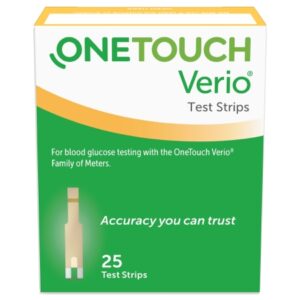 Blood Glucose Test Strips OneTouch Verio 25 Strips per Pack