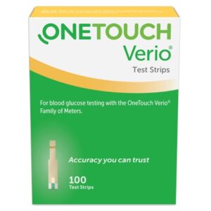 Blood Glucose Test Strips OneTouch Verio 100 Strips per Pack
