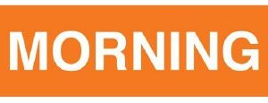 Pre-Printed Label UAL Auxiliary Label Orange Paper Morning White Medication Instruction 3/8 X 1-5/8 Inch