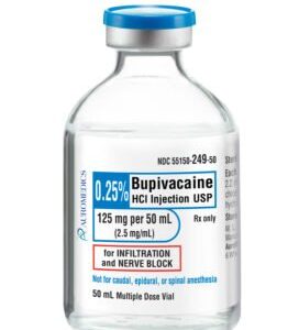 Bupivacaine HCl 0.25%, 2.5 mg / mL Injection 50 mL