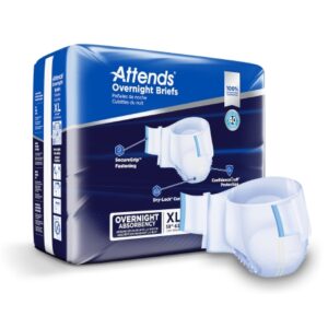Unisex Adult Incontinence Brief Attends Overnight X-Large Disposable Heavy Absorbency