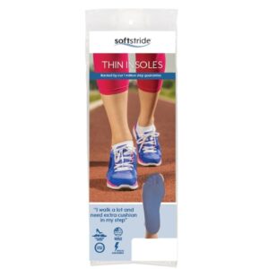Insole Soft Stride Thin Insole Full Length Polymer Female 10 to 12 / Male 9 to 11