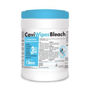 Surface Disinfectant Cleaner CaviWipes Bleach Premoistened Manual Pull Wipe 90 Count Canister Bleach Scent NonSterile