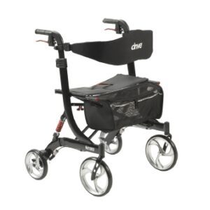 Bariatric 4 Wheel Rollator drive Nitro HD Black Adjustable Height / Lightweight / Folding Aluminum Frame
