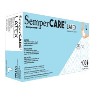Exam Glove SemperCare Latex Large NonSterile Latex Standard Cuff Length Micro-Textured Ivory Not Rated