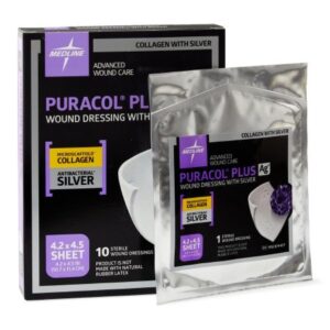 Silver Collagen Dressing Puracol Plus AG+ 4-1/4 X 4-1/2 Inch Square Sterile