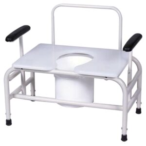 Commode Chair Gendron Padded Removable Arms Steel Frame Back Bar 30 Inch Seat Width 750 lbs. Weight Capacity