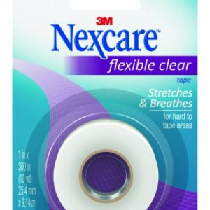 Water Resistant Medical Tape Nexcare Flexible Clear 1 Inch X 10 Yard Stretchy Fabric NonSterile