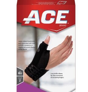 Thumb Stabilizer Ace Brand Deluxe Adult One Size Fits Most Lacing System Closure Right Hand Black