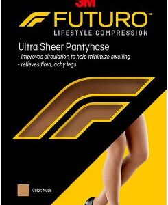 Compression Pantyhose 3M Futuro Energizing Waist High Medium Nude Closed Toe