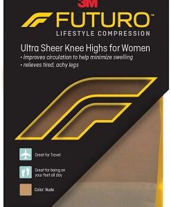 Compression Pantyhose 3M Futuro Ultra Sheer Knee High Large Nude Closed Toe