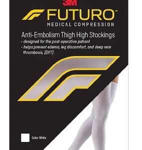 Anti-embolism Stocking 3M Futuro Thigh High Medium / Short White Closed Toe