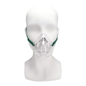 Oxygen Mask Salter Labs Elongated Style Adult One Size Fits Most Adjustable Head Strap / Nose Clip
