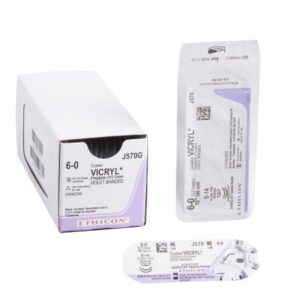 Absorbable Suture with Needle Coated Vicryl Polyglactin 910 S-14 1/4 Circle Spatula Needle Size 6-0 Braided